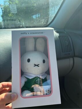 miffy Plush Toy in White and Green Starbucks Apron